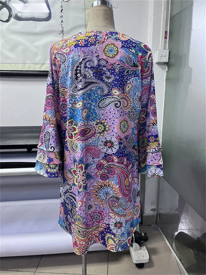 Isabella - Bunte Paisley Minikleid