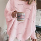 Pullover mit Halsausschnitt und hohlem Design