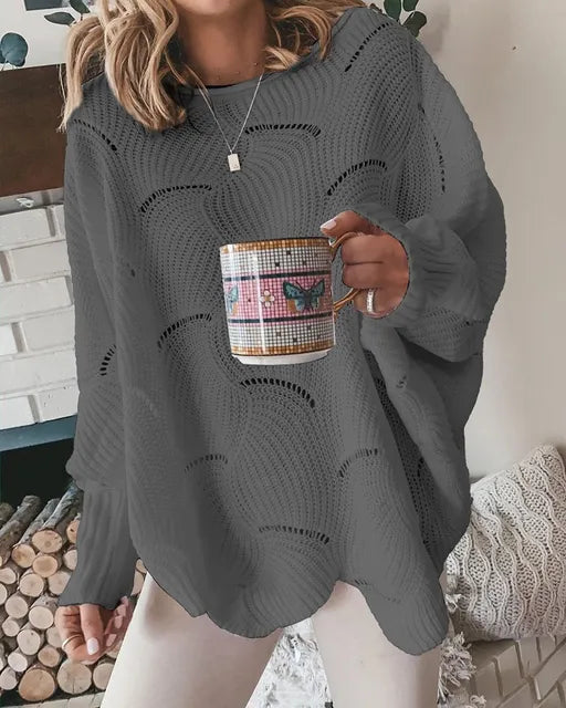 Pullover mit Halsausschnitt und hohlem Design