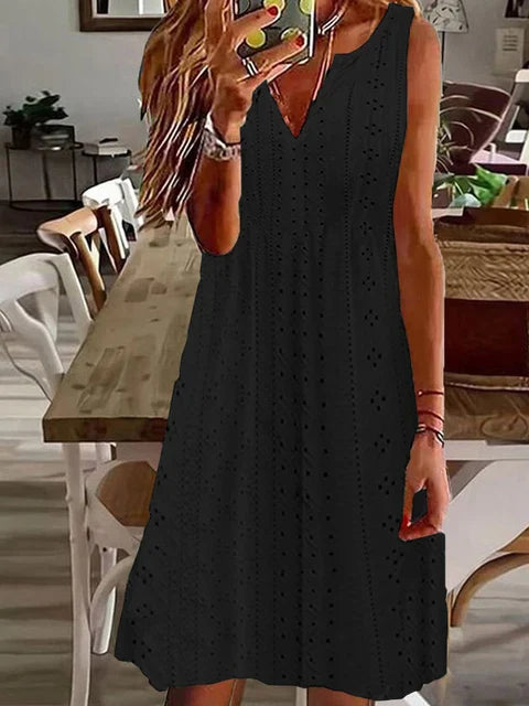 Sophie - Elegantes A-Linien-Kleid in Schwarz