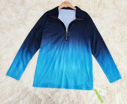 FallStil® - Verträumtes Print-Zip-V-Ausschnitt-Top