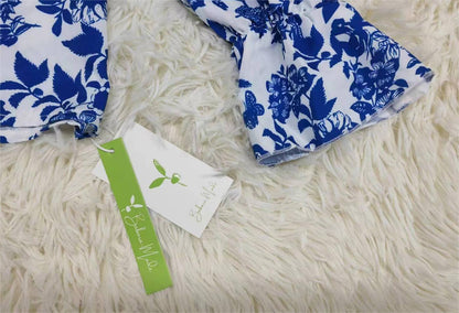 Even&Vil® - Sweet Plant Blaues langärmeliges Top