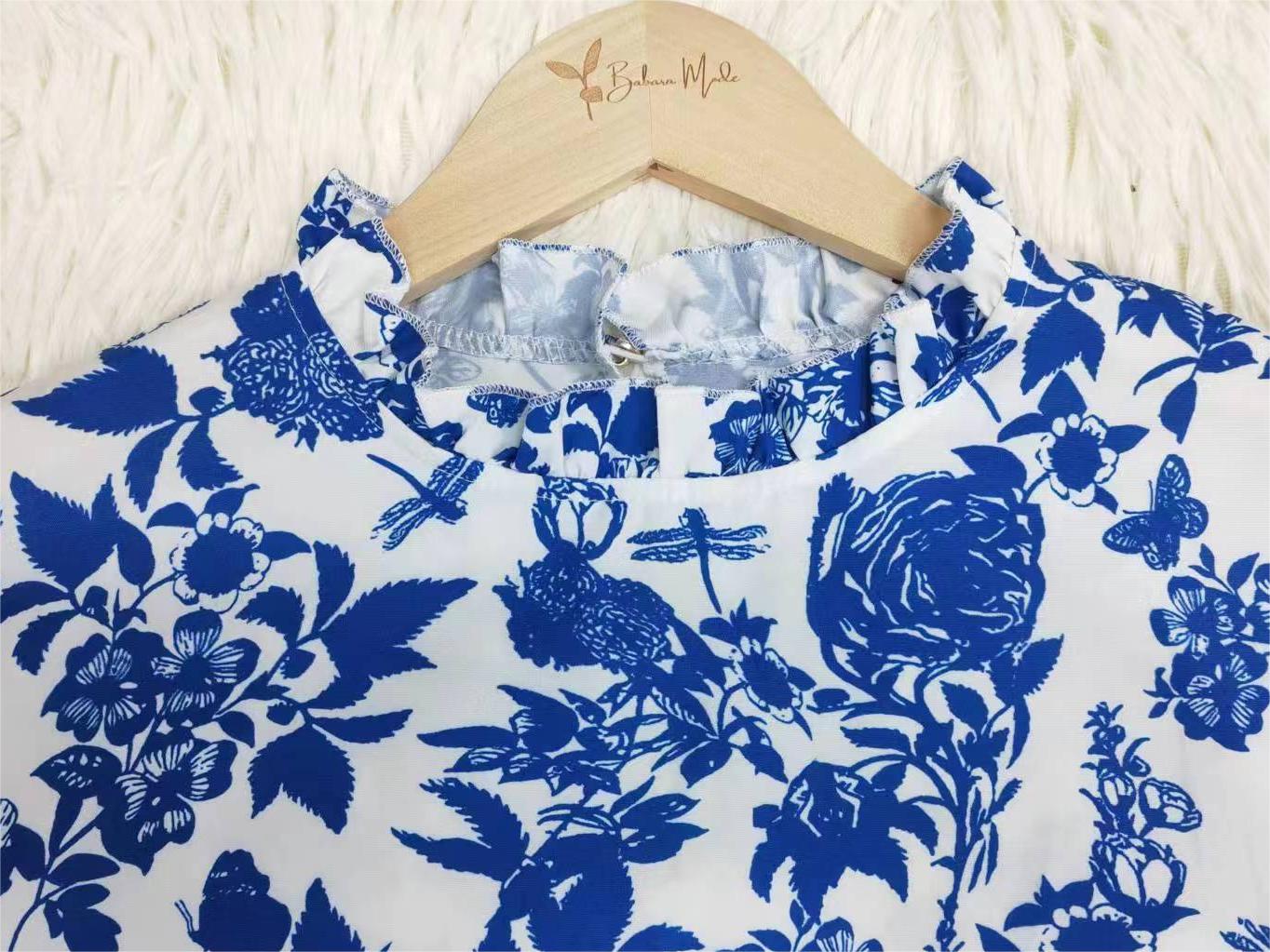 Even&Vil® - Sweet Plant Blaues langärmeliges Top