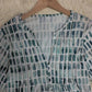 FallStil® - Aquarell Blau & Weiß ¾ Ärmel Tunika Top