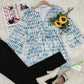 FallStil® - Aquarell Blau & Weiß ¾ Ärmel Tunika Top
