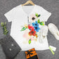 FallStil® - Romantisches kurzärmeliges Top mit Blumendruck