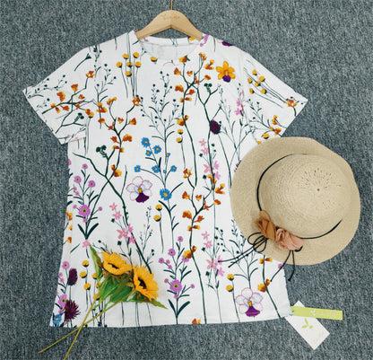 PureWear® - Arizona Garden Weißes Kurzarmtop