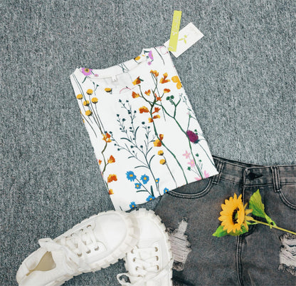 PureWear® - Arizona Garden Weißes Kurzarmtop