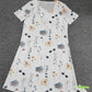 FallStil® - Frisches weißes buntes Blumendruck V-Ausschnitt Minikleid