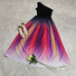 PureWear® - Ein-Schulter-Ausschnitt Ombre plissiertes Maxikleid