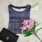 FallStil® - Blau Drip Luxe Print Langarm-Top