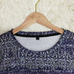 FallStil® - Blau Drip Luxe Print Langarm-Top