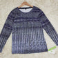 FallStil® - Blau Drip Luxe Print Langarm-Top