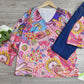 PureWear® - Lila 3/4-Ärmel Print Top
