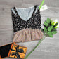 Naturlux® - Hippiestreifen Mini-Blumendruck Kurzarm-Top