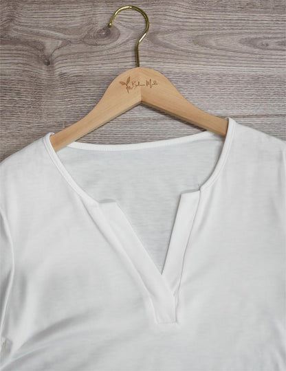 SpringStil® - Weißes kurzärmeliges einfarbiges Top