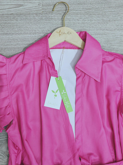 SpringStil® - Rosenrotes einfarbiges ärmelloses Maxikleid