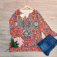 EcoExotica® - Mandala Herbst Rot ¾ Ärmel Top