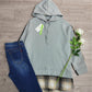 April - Bequemes langärmeliges Patchwork-Sweatshirt
