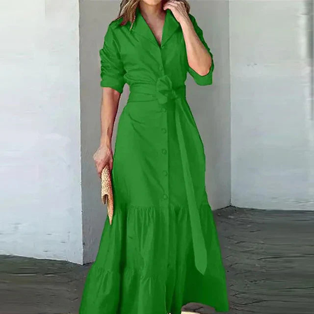 Isabella - Lebendiges Orange Hemdkleid