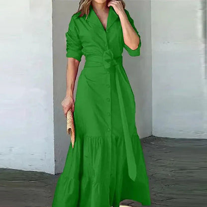 Isabella - Lebendiges Orange Hemdkleid