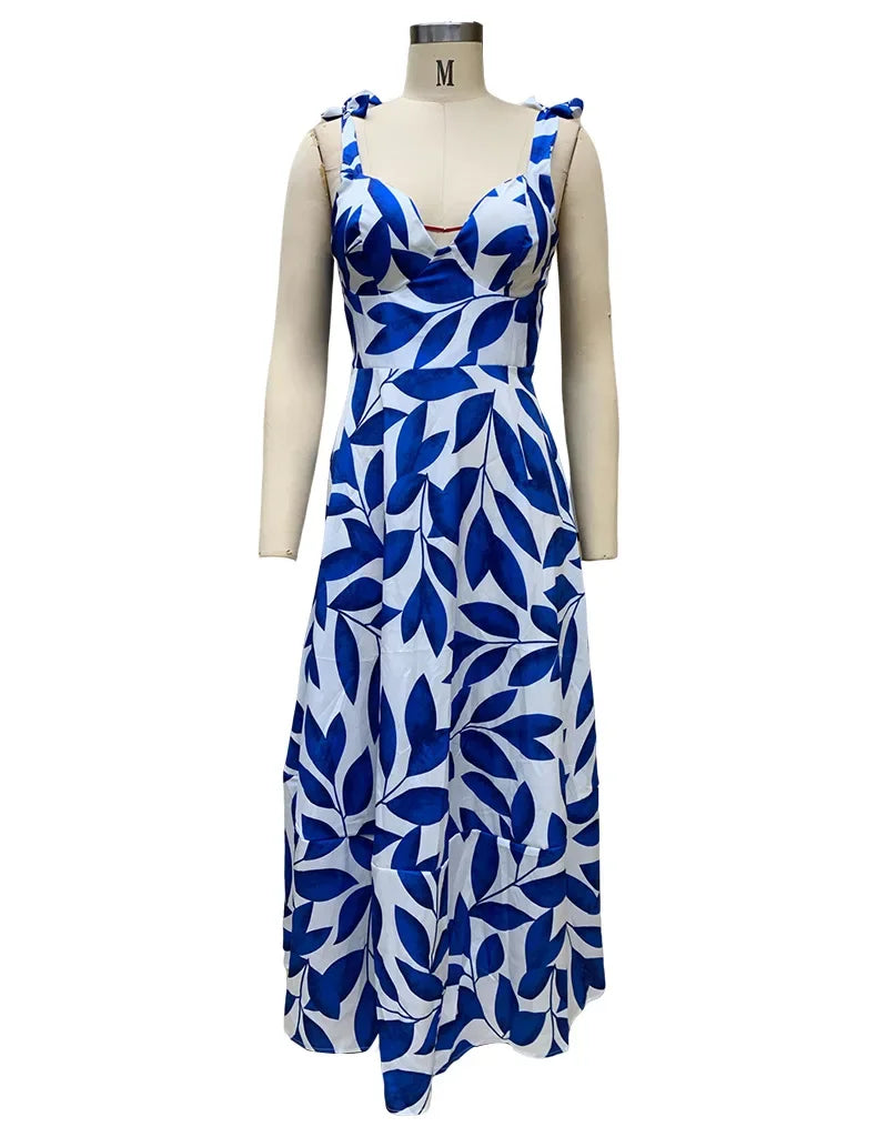 Sophia - Blaues Sommer Maxikleid