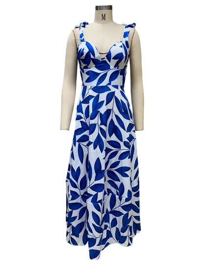 Sophia - Blaues Sommer Maxikleid