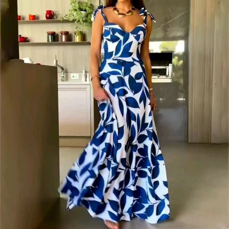 Sophia - Blaues Sommer Maxikleid