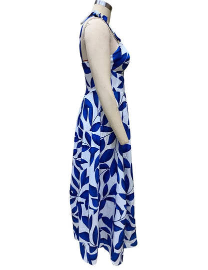 Sophia - Blaues Sommer Maxikleid