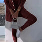 Alicia - Dreiteiliges Set bestehend aus einer Strickjacke mit Kapuze, einem Oberteil und einer Hose