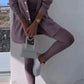 Alicia - Dreiteiliges Set bestehend aus einer Strickjacke mit Kapuze, einem Oberteil und einer Hose