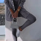 Alicia - Dreiteiliges Set bestehend aus einer Strickjacke mit Kapuze, einem Oberteil und einer Hose