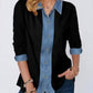 Even&Vil® - Zwei Looks in 1 Denim Schwarze Bluse