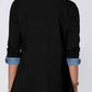 Even&Vil® - Zwei Looks in 1 Denim Schwarze Bluse