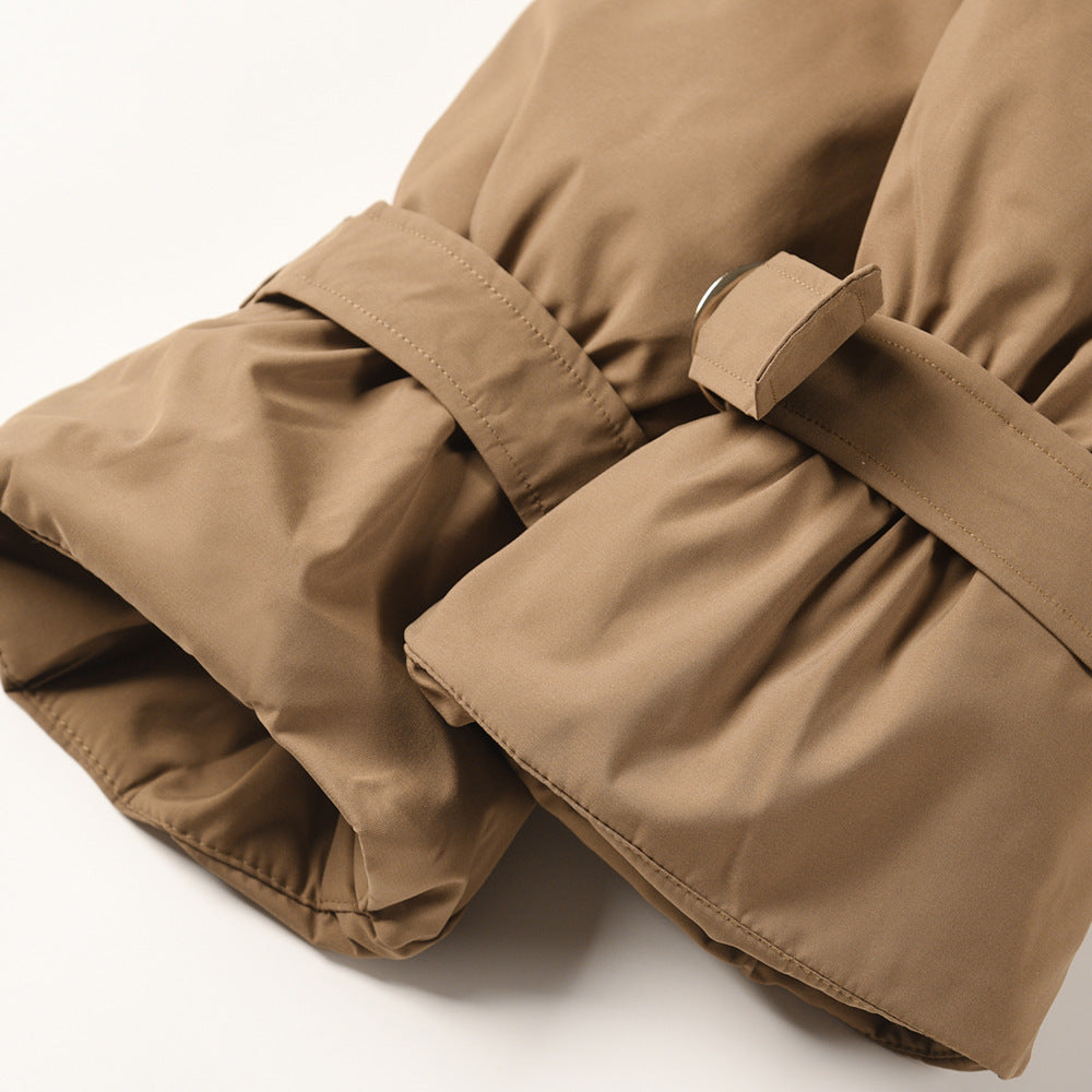 Damenmantel aus Plüsch mit langen Ärmeln