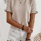 Beiges Rüschen-T-Shirt - Clara