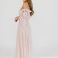 Corrine maxikleid mit gestuften armeln und taschen in ballerina pink - bump friendly