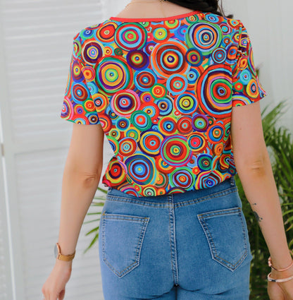 Naturlux® - Stylisches Multicolor Kurzarm-Top