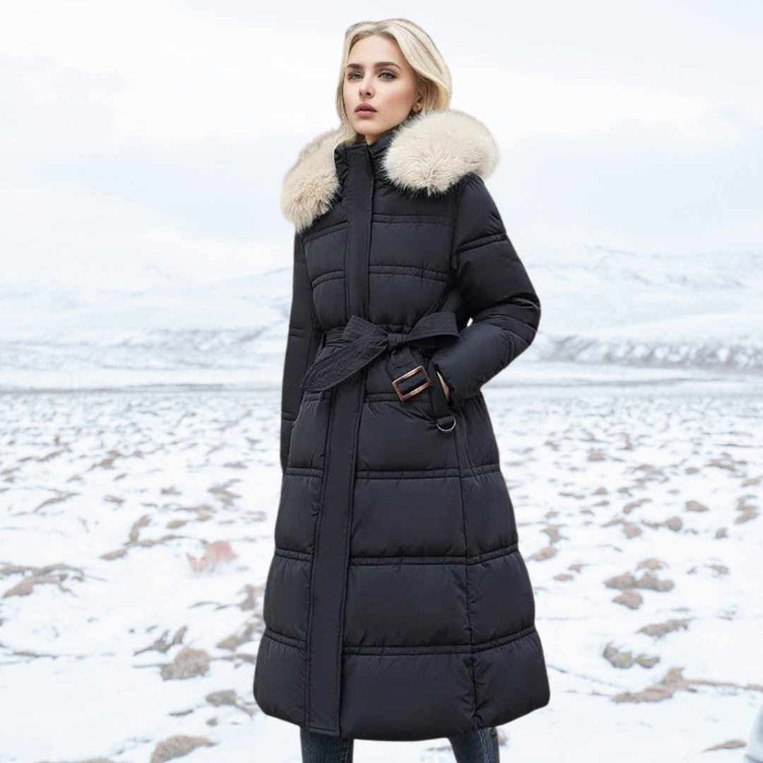 Lucassana -  Langer Winterpelzmantel für Frauen - elegant und warm