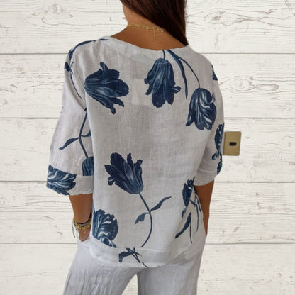 Alisa - Langärmelige Bluse mit Blumen