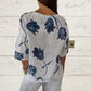 Clara - Marineblau bedruckte Bluse