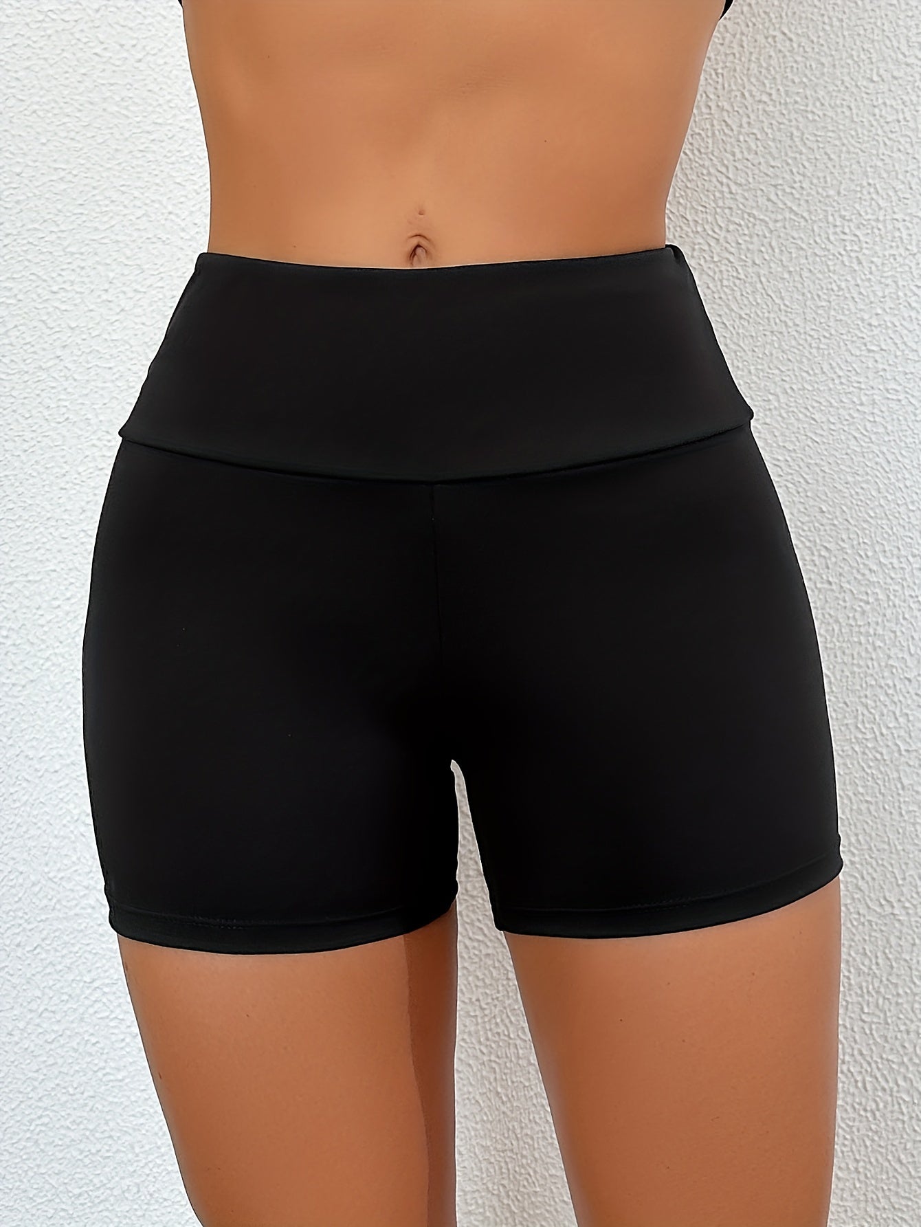 Schwarze High-Waist Badeshorts - Lisa