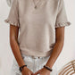 Beiges Rüschen-T-Shirt - Clara