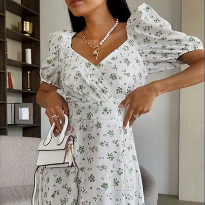 Isabella - Weißes Maxikleid mit Blumenprint