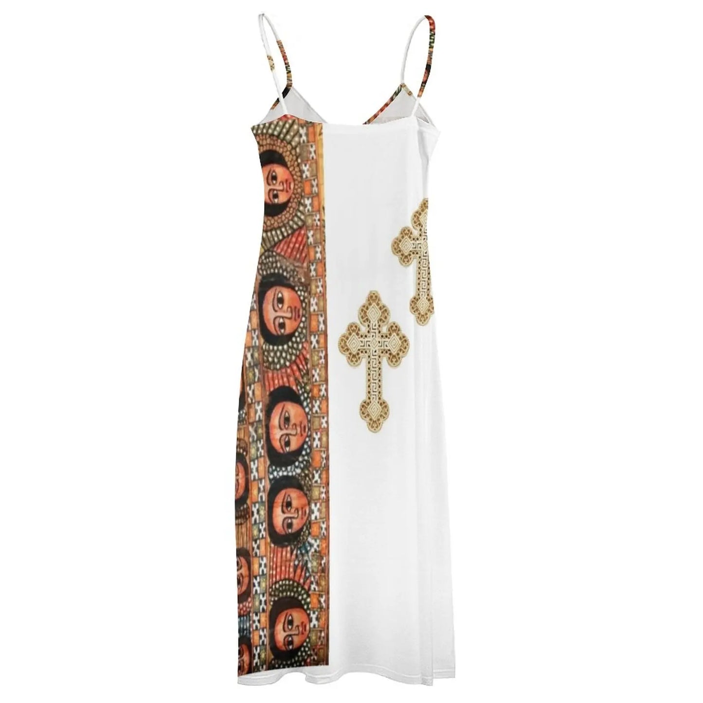 Fiona - Kulturelles Maxikleid mit Kreuzmotiv