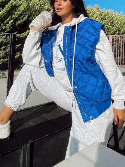 Warme gepolsterte Winterweste mit Kapuze für Frauen & Herren