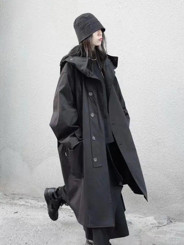 Schwarze Frauenjacke mit Kapuze: Eleganz & Stil für Herbst/Winter