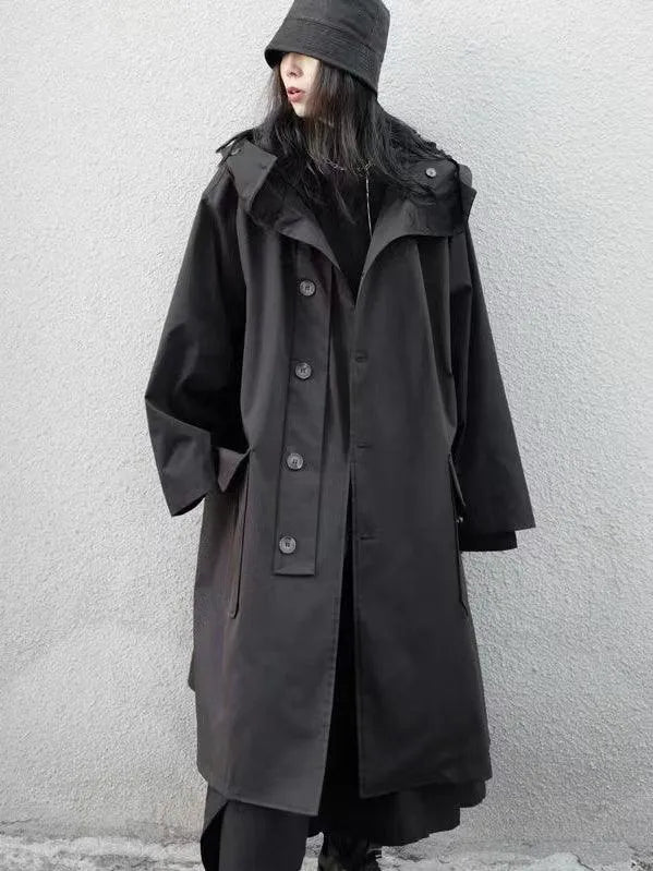 Schwarze Frauenjacke mit Kapuze: Eleganz & Stil für Herbst/Winter