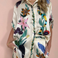 BERTHA – Zweiteiliges Set aus Satin mit Graffiti-Print für Damen – Kurzarmanzug mit Hose mit weitem Bein, locker sitzende, lässige Heimoutfits