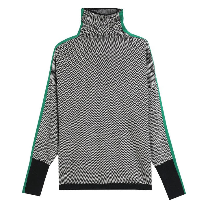 Rollkragenpullover mit geometrischem Strickmuster